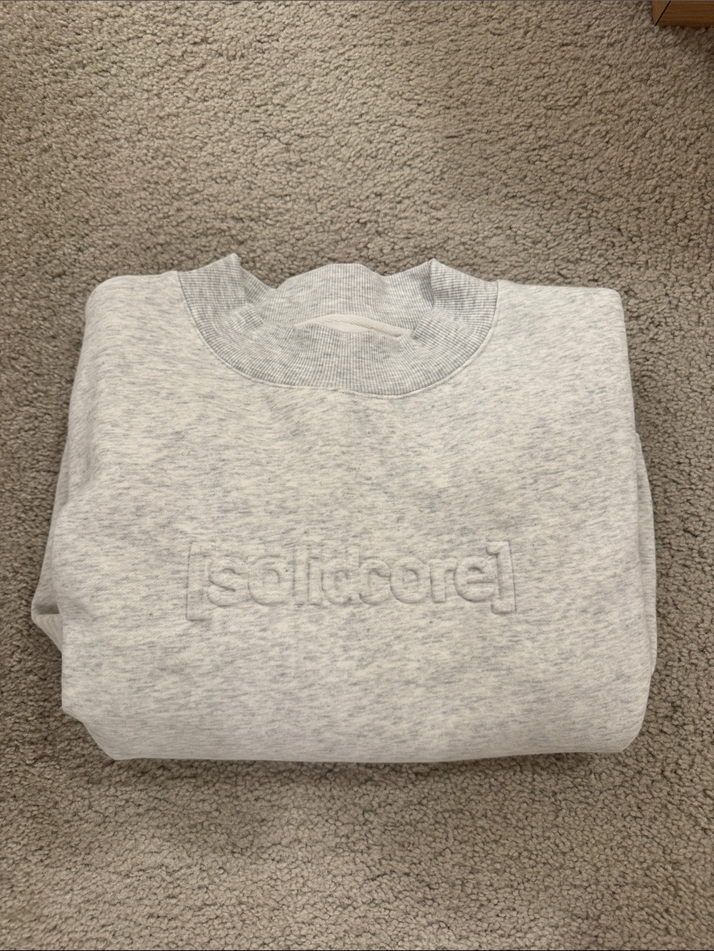 Solidcore Gray Embossed Crewneck Sweater